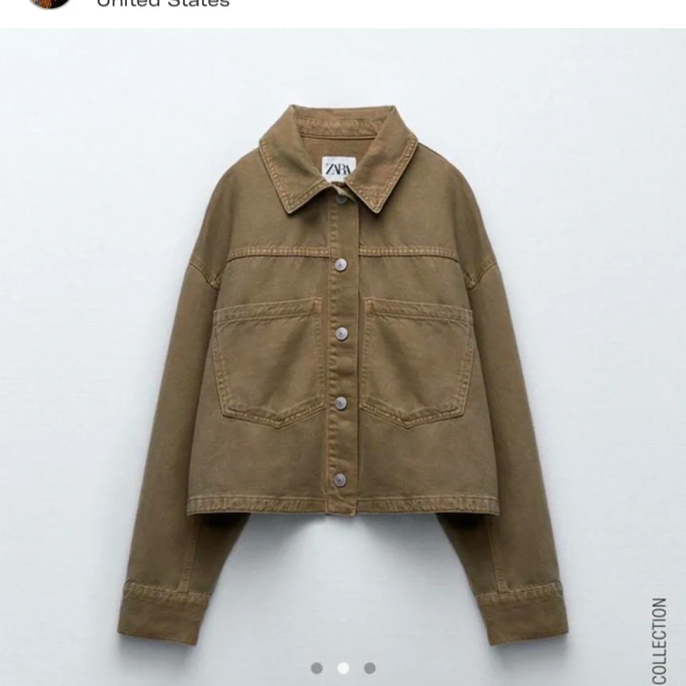 Zara CROPPED DENIM OVERSHIRT - Picture 2 of 3